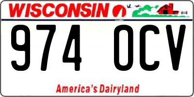 WI license plate 974OCV