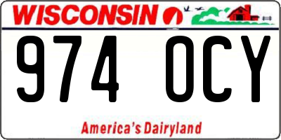 WI license plate 974OCY