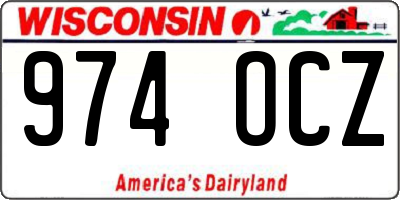 WI license plate 974OCZ
