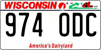 WI license plate 974ODC