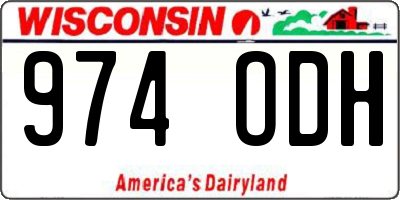 WI license plate 974ODH