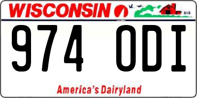 WI license plate 974ODI