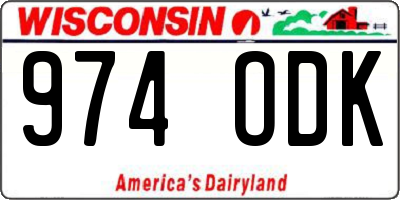 WI license plate 974ODK