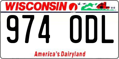 WI license plate 974ODL