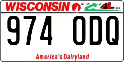 WI license plate 974ODQ