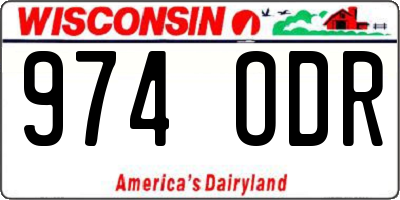 WI license plate 974ODR