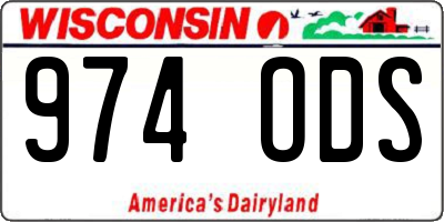 WI license plate 974ODS