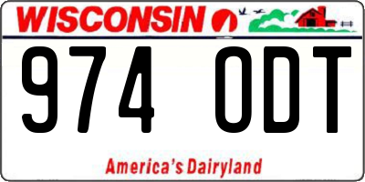 WI license plate 974ODT