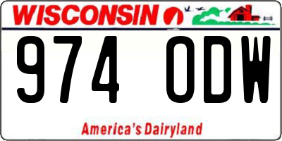 WI license plate 974ODW