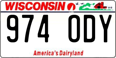 WI license plate 974ODY
