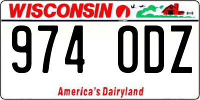 WI license plate 974ODZ