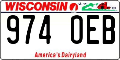 WI license plate 974OEB