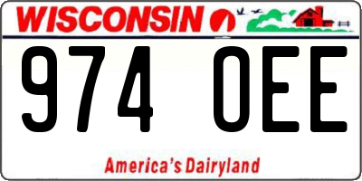 WI license plate 974OEE