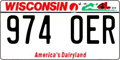 WI license plate 974OER