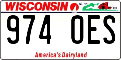 WI license plate 974OES