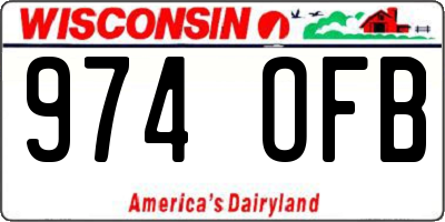 WI license plate 974OFB