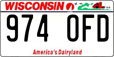 WI license plate 974OFD