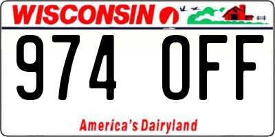 WI license plate 974OFF