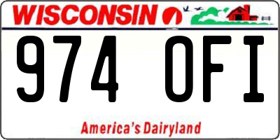 WI license plate 974OFI