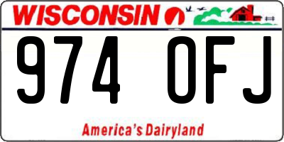 WI license plate 974OFJ