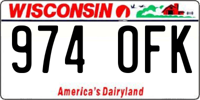 WI license plate 974OFK