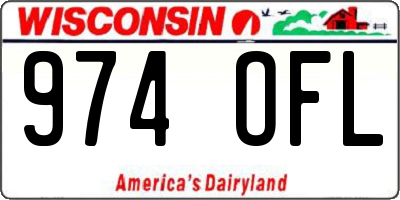 WI license plate 974OFL