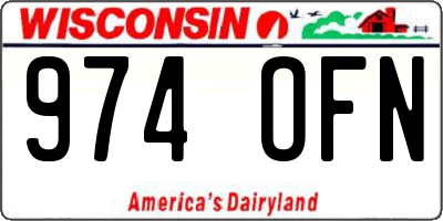 WI license plate 974OFN