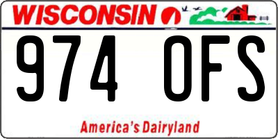 WI license plate 974OFS