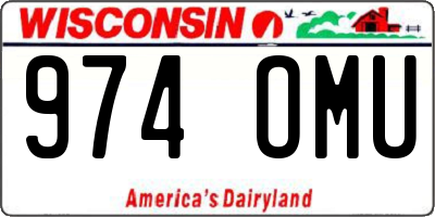 WI license plate 974OMU