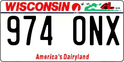WI license plate 974ONX