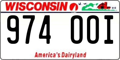 WI license plate 974OOI