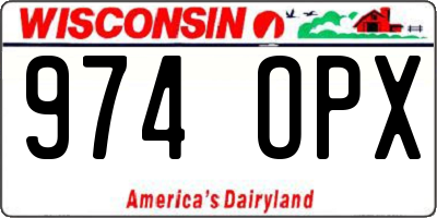 WI license plate 974OPX