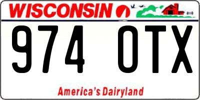 WI license plate 974OTX