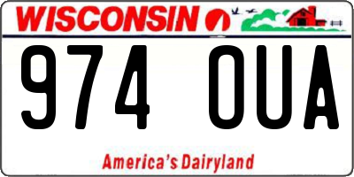 WI license plate 974OUA