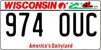 WI license plate 974OUC