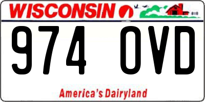WI license plate 974OVD