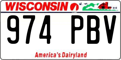 WI license plate 974PBV