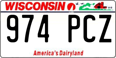 WI license plate 974PCZ