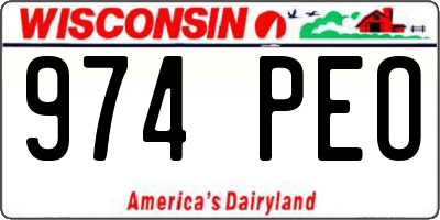 WI license plate 974PEO