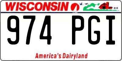 WI license plate 974PGI