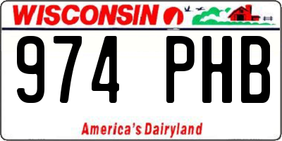WI license plate 974PHB