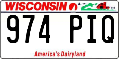 WI license plate 974PIQ