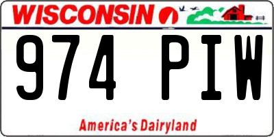 WI license plate 974PIW