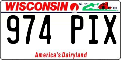 WI license plate 974PIX