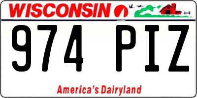 WI license plate 974PIZ