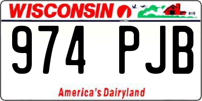 WI license plate 974PJB