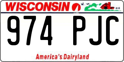 WI license plate 974PJC
