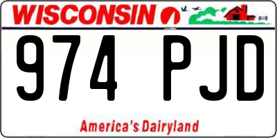 WI license plate 974PJD