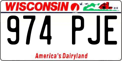 WI license plate 974PJE