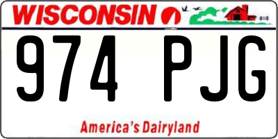 WI license plate 974PJG